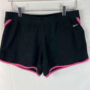 NIKE Running Shorts Size Medium Excellent Condition Back Pocket Black & Pink